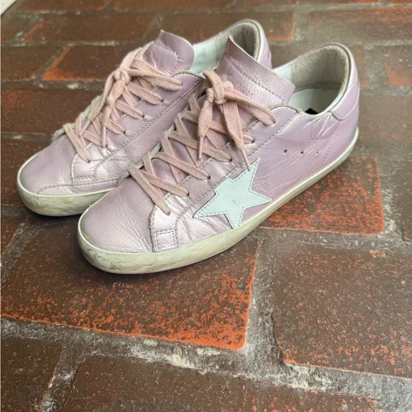 Authentic Golden Goose Pink Super Star Sneakers - Picture 3 of 8